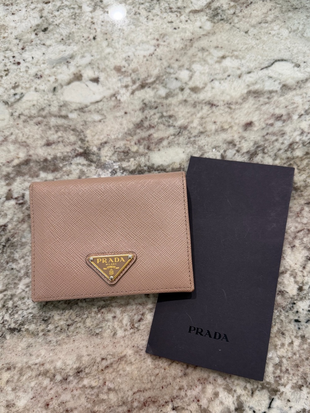 Prada Small Saffiano Leather Wallet Powder Pink